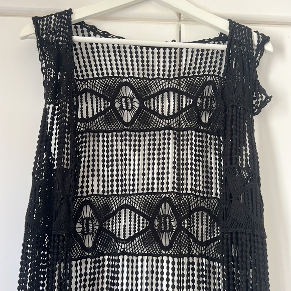 Women's Crochet Black Beach Coverup - Picture 3 of 6